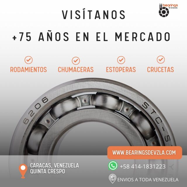 ¿Buscas rodamientos automotrices o industriales de la mejor calidad?

Bearings de Venezuela es tu mejor opción. Con más de 75 años en el mercado nacional, somos líderes en la distribución de rodamientos de las mejores marcas del mundo. 🇺🇸🇯🇵🇩🇪🇧🇷

Ofrecemos una amplia gama de rodamientos para todo tipo de aplicaciones, desde automóviles y camiones hasta maquinaria industrial. Nuestros productos cumplen con los más altos estándares de calidad. 🥇✅

No dudes en contactarnos. Te brindaremos la asesoría que necesitas para elegir los rodamientos adecuados para tus necesidades.

Visitamos en: www.bearingsdevzla.com

#bearingsvenezuela #rodamientos #rodamientosvzla #automotriz #industrial #calidad #experiencia #75años #venezuela