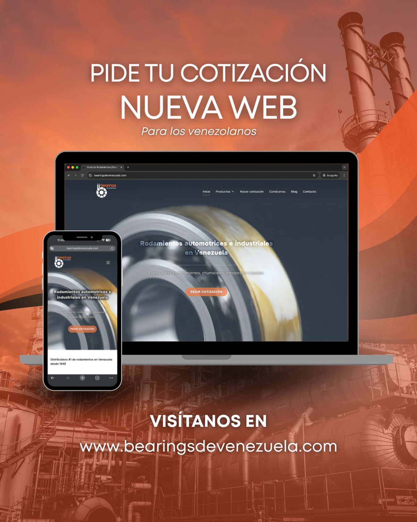 &iquest;Necesitas rodamientos o repuestos industriales en Venezuela?

Ahora puedes cotizar de forma r&aacute;pida y sin complicaciones desde nuestra nueva web.

✔️ Productos industriales y automotrices
✔️ Atenci&oacute;n directa
✔️ Respuesta r&aacute;pida

📲 Escr&iacute;benos y recibe tu cotizaci&oacute;n

.
#rodamientosvenezuela #rodamientoscaracas #rodamientosvzla